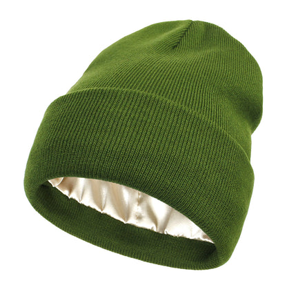 Gorro de punto Pandaize Premium de doble capa con forro de satén para mayor calidez