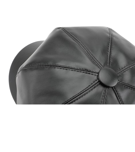 Pandaize Classic Beret: Octagonal Solid Color Leather Painter's Hat for Stylish Outdoor Warmth