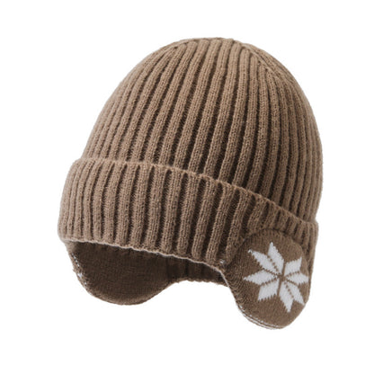 Gorro de punto ajustable para invierno con protección para los oídos y forro polar