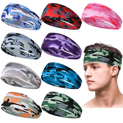 Camo Print Sports Headbands, Yoga Sport Sweat Headband, Yoga Hair Bands Head Sweat Bands