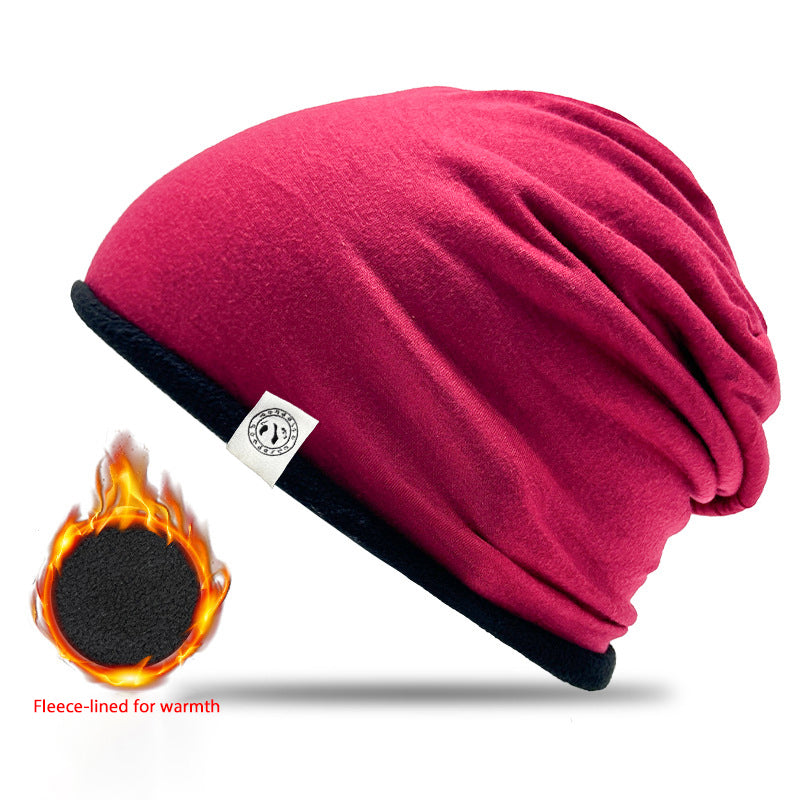 Winter Warm Ear Protection Windproof Cold-Resistant Cycling Slouchy Hat | Double Layer Thickened Fleece Beanie