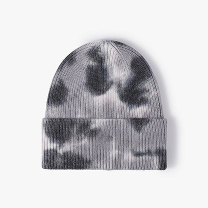 Pandaize Trendy Personalized Tie-Dye Beanie: Fashionable Outdoor Warmth Ear Protection Knitted Hat