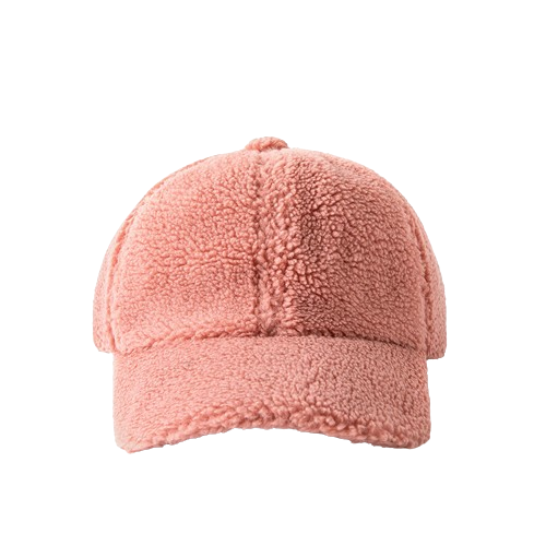 Gorro de lana de cordero: gorro de felpa de pico de pato de moda para otoño/invierno, engrosado para brindar calidez, estilo béisbol