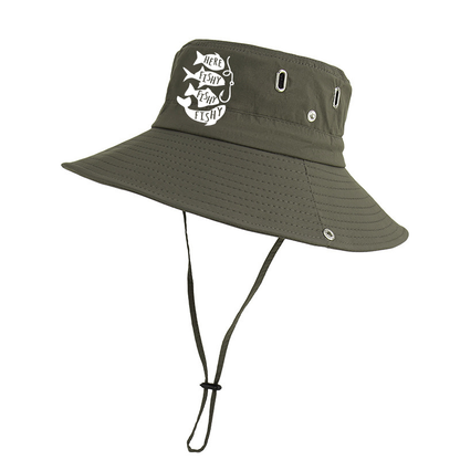 Here Fishy Fishy Fishy!! Sun Hat UV Protection Breathable Outdoor Fishing Cap