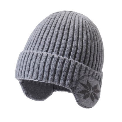 Gorro de punto ajustable para invierno con protección para los oídos y forro polar