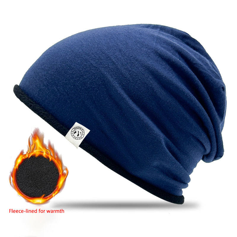 Winter Warm Ear Protection Windproof Cold-Resistant Cycling Slouchy Hat | Double Layer Thickened Fleece Beanie