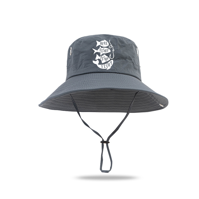 Here Fishy Fishy Fishy!! Sun Hat UV Protection Breathable Outdoor Fishing Cap