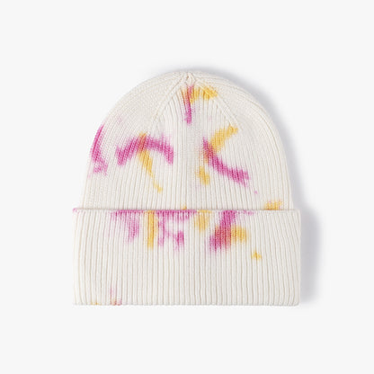 Pandaize Trendy Personalized Tie-Dye Beanie: Fashionable Outdoor Warmth Ear Protection Knitted Hat