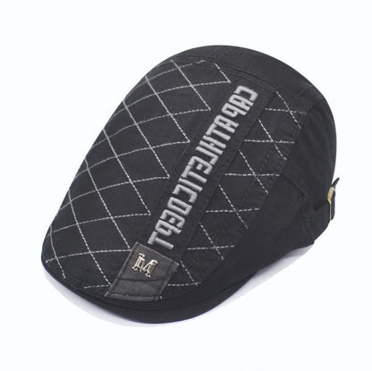 Pandaize Newsboy Flat Cap Three-dimensional Patch Embroidered Iron Label M Letter Trend