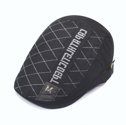 Pandaize Newsboy Gorra Plana Parche Tridimensional Etiqueta De Hierro Bordada Letra M Tendencia