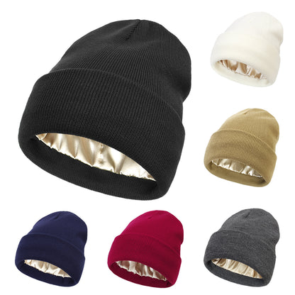 Pandaize Premium Dual-Layer Knit Hat with Satin Lining for Warmth