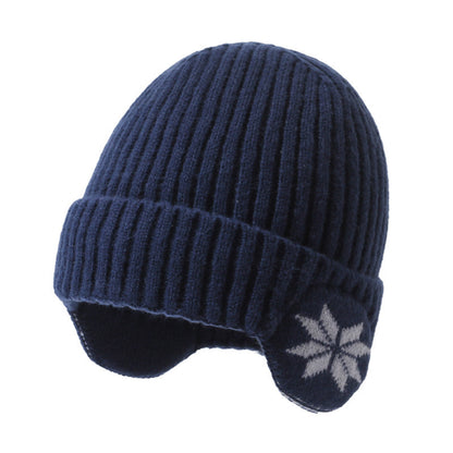 Gorro de punto ajustable para invierno con protección para los oídos y forro polar