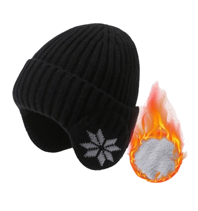 Gorro de punto ajustable para invierno con protección para los oídos y forro polar