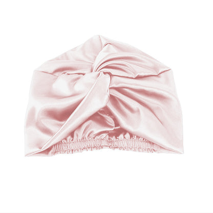 Double-Layer Thick Seamless Silk Mulberry Silk Sleep Cap for Women, Comfortable Cross-Design with Twisted Pattern