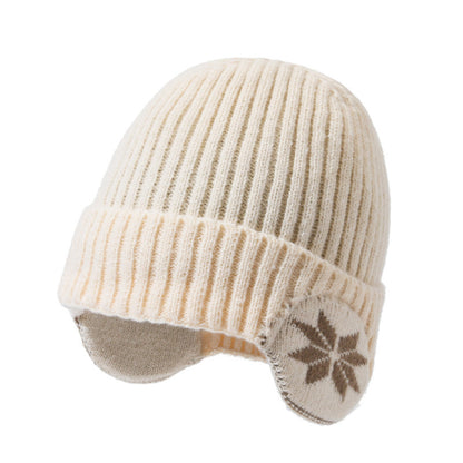 Gorro de punto ajustable para invierno con protección para los oídos y forro polar