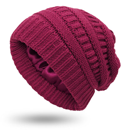 Pandaize Hat: Corduroy-Lined, Knit Beanie with Knitted Cover