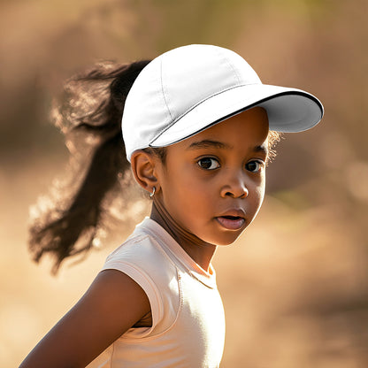 Pandaize Kids Quick-Dry UV Protection Baseball Cap with Extended Brim and Ponytail Hole