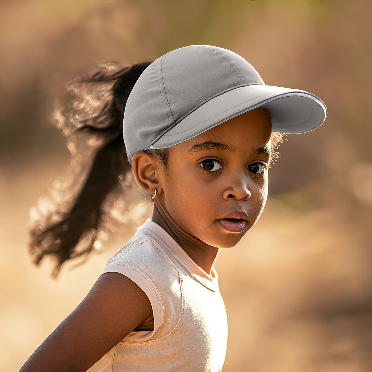 Pandaize Kids Quick-Dry UV Protection Baseball Cap with Extended Brim and Ponytail Hole