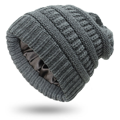 Gorro Pandaize: gorro de punto con forro de pana y funda de punto