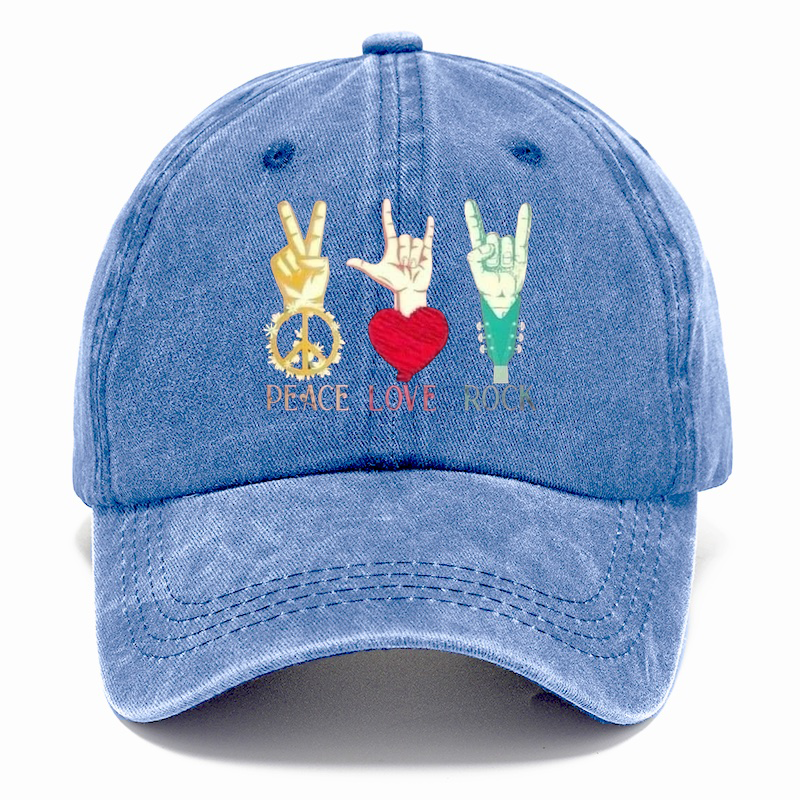 Peace, Love, and Rock 'n' Roll Horns Classic Cap