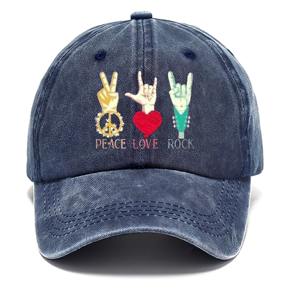 Peace, Love, and Rock 'n' Roll Horns Classic Cap