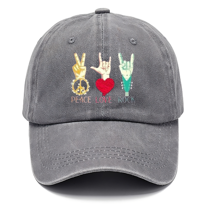 Peace, Love, and Rock 'n' Roll Horns Classic Cap