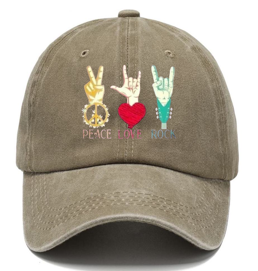 Peace, Love, and Rock 'n' Roll Horns Classic Cap