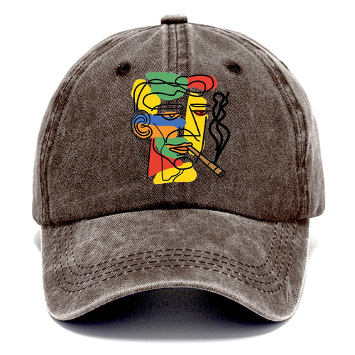 Smoky Vibes Abstract Line Art Classic Cap