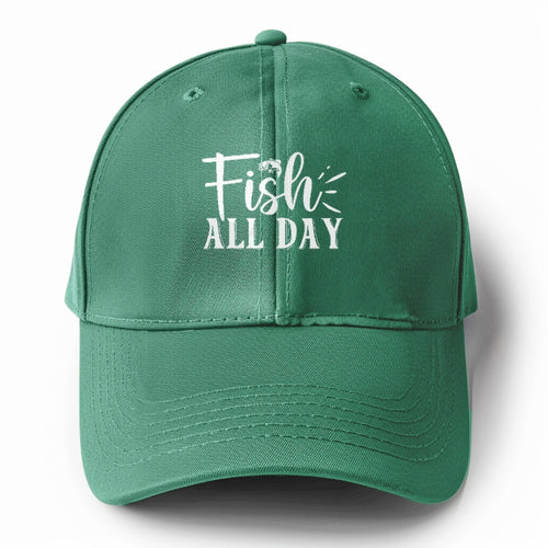 Fish All Day Solid Color Baseball Cap