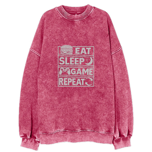 Eat Sleep Game Repeat Vintage Sweatshirt