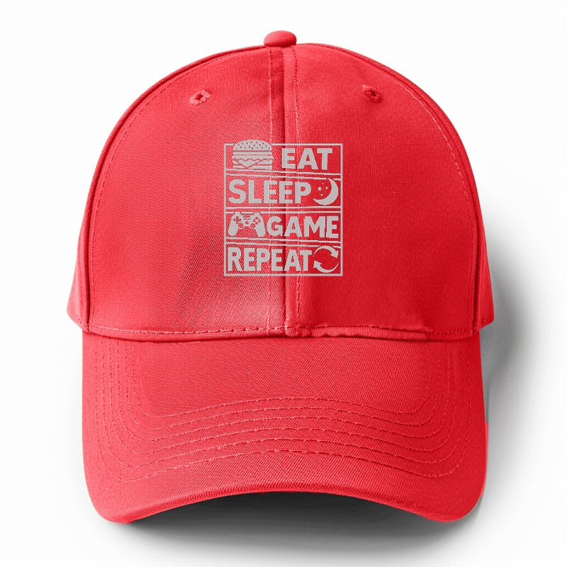 Eat Sleep Game Repeat Hat