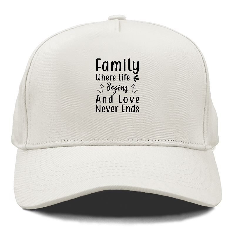 Family where life begins and love never ends Hat