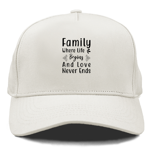 Family Where Life Begins And Love Never Ends Cap