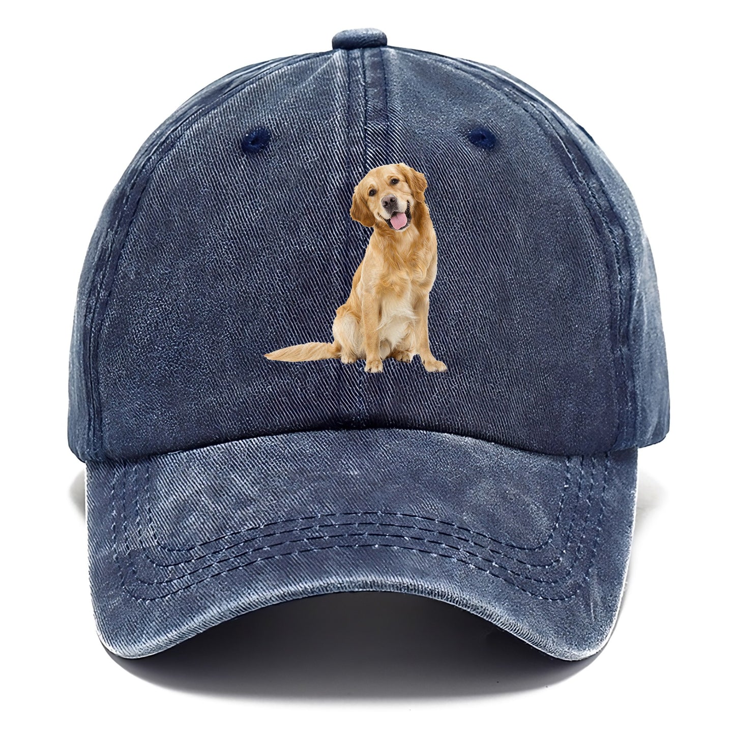 Joyful golden retriever with a radiant smile Hat