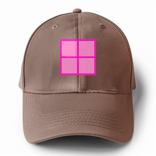 Retro 80s Tetris Blocks Pink Solid Color Baseball Cap