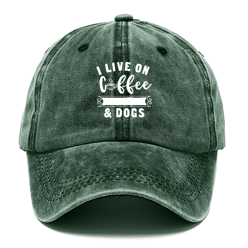 I live on coffee love & dogs Hat