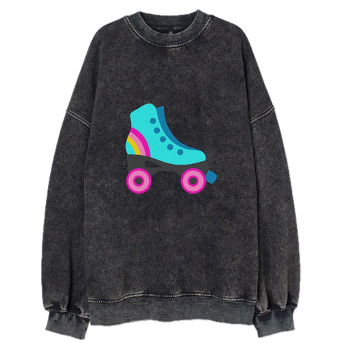 Retro 80s Roller Skate Blue Vintage Sweatshirt