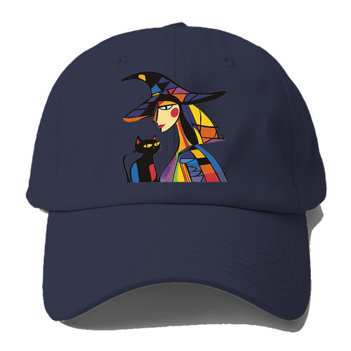 Stylized Witch With Cat Baseball Cap