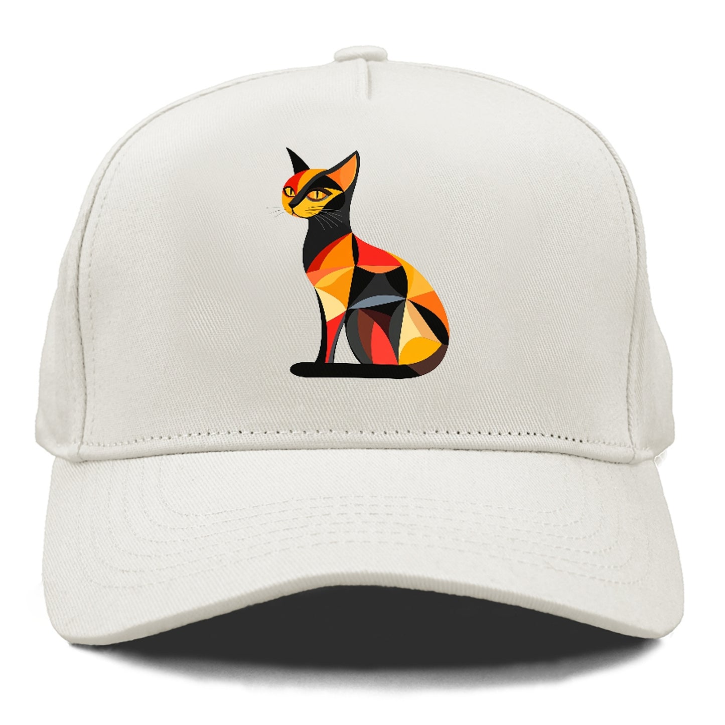 Geometric Cat in Thought Hat