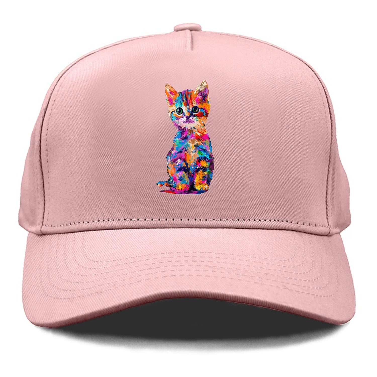 Rainbow Kitten Brushstroke Beauty Hat