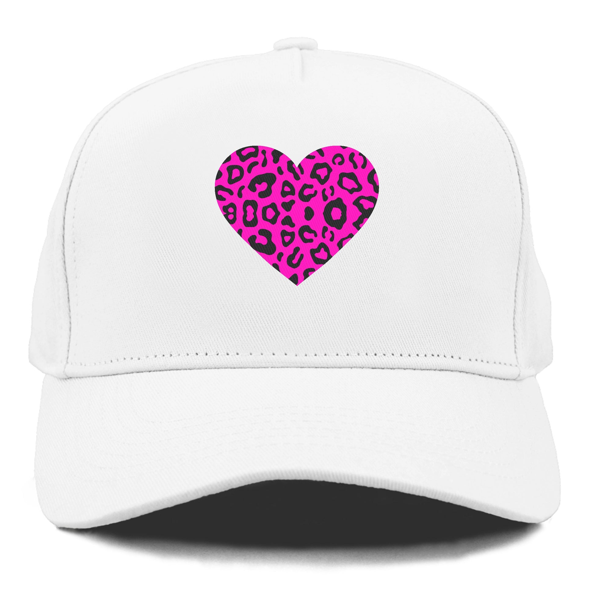 Retro 80s Heart Cheetah Print Hat