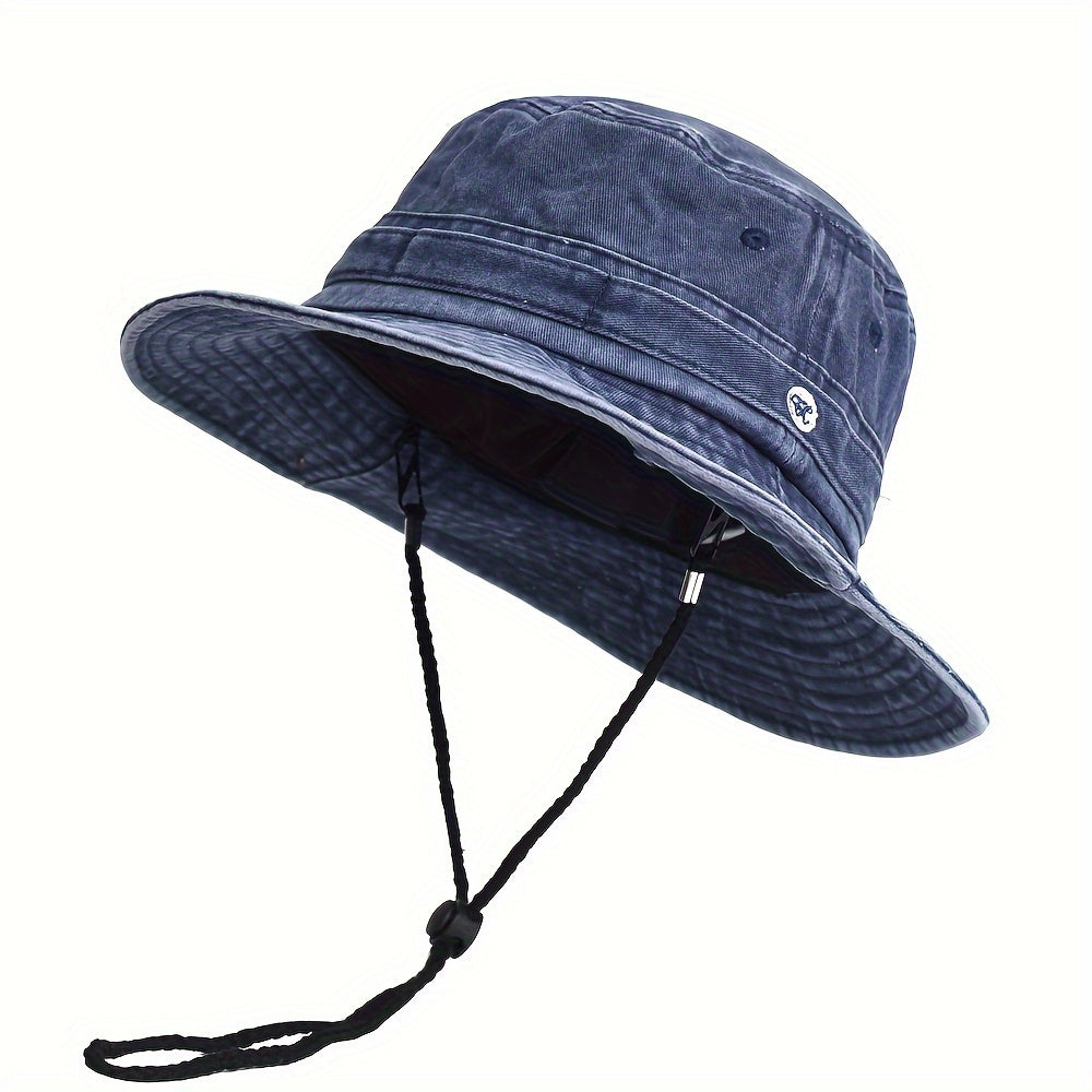 Pandaize Spring Summer Washed Cotton Bucket Hat for Men and Women - Panama Hat Fishing Hunting Cap for Outdoor Sun Protection