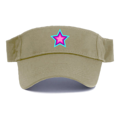 Retro 80s Star Rainbow Blue Hat