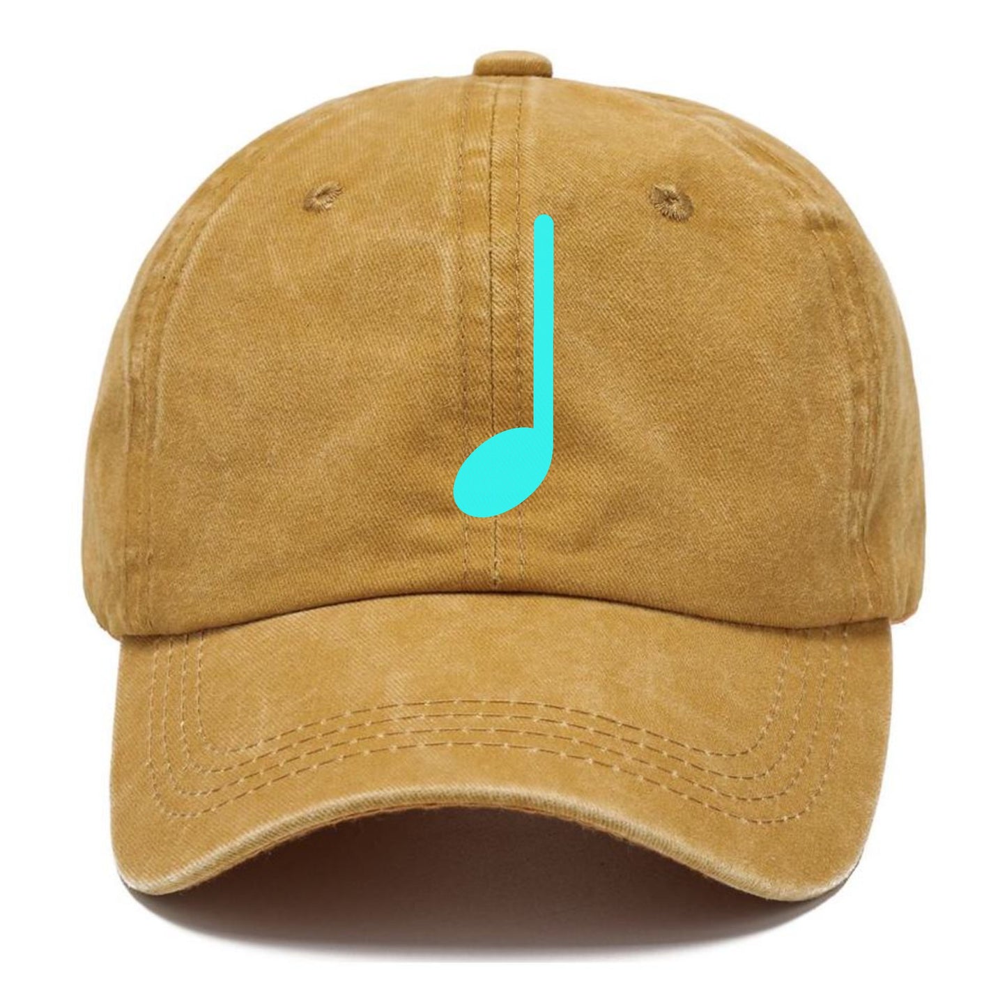 Retro 80s Music Note Blue Hat