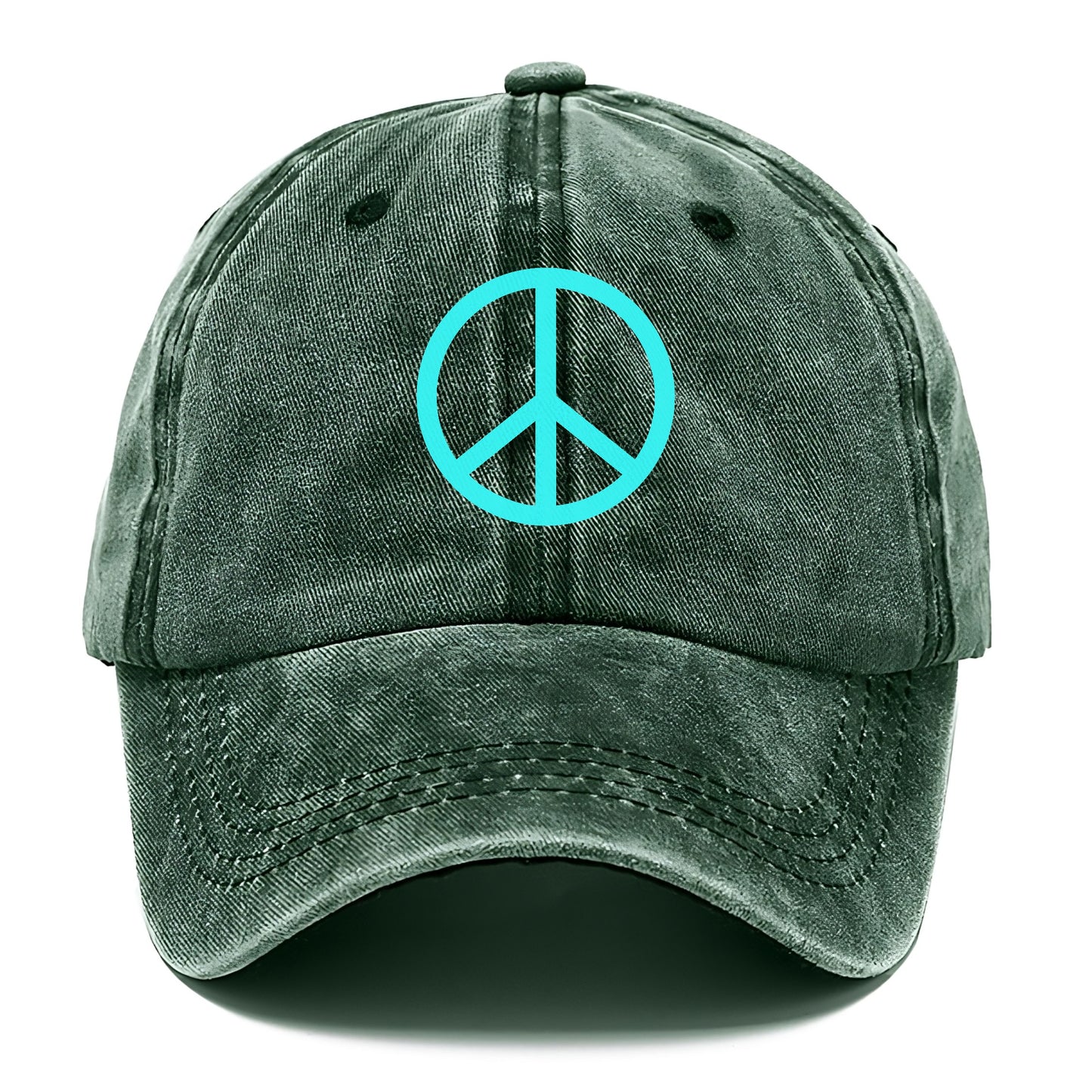 Retro 80s Peace Sign Blue Hat