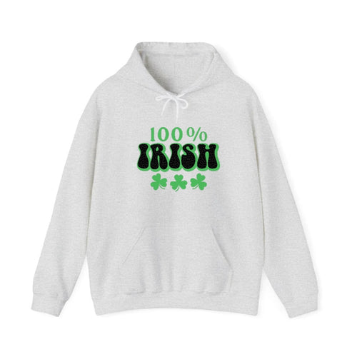 100 Percent Irish Shamrock Hooded Sweatshirt