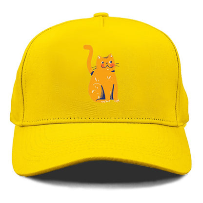 Smiling Orange Kitty with Chubby Cheeks Hat