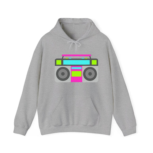 Retro 80s Boombox Hooded Sweatshirt