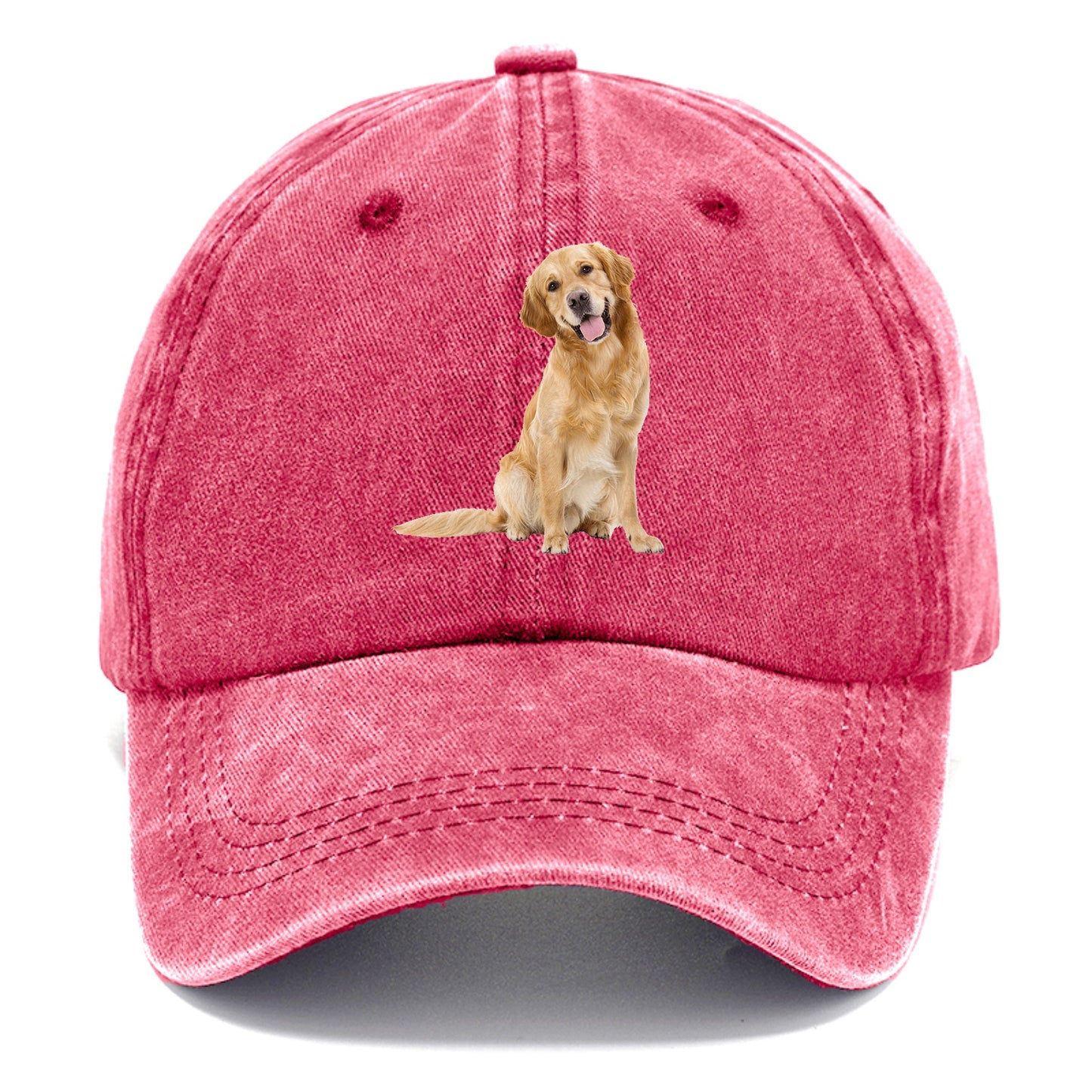 Joyful golden retriever with a radiant smile Hat