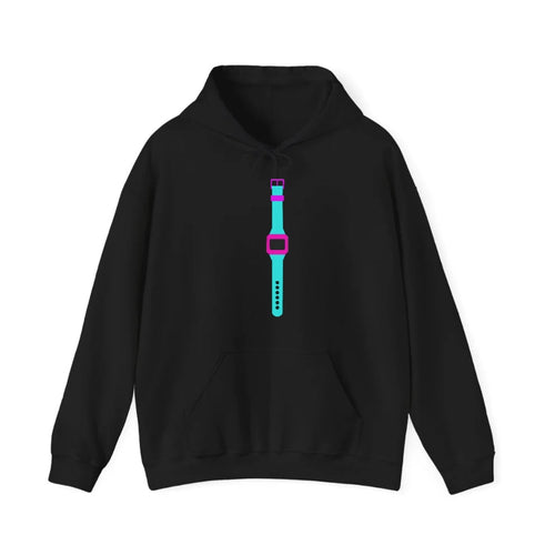 Retro 80s Watch Blue Hooded Sweatshirt